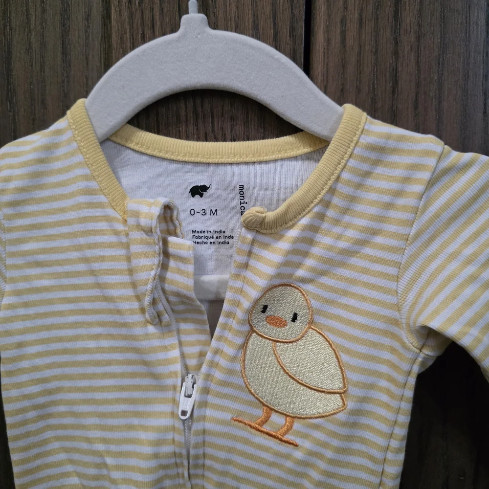 Monica + Andy Spring Duck Applique Sleeper